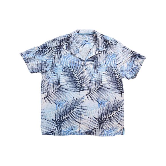 Tommy Bahama Misty Palms Bold Print Button Front Short Sleeve Silk Shirt Size XL - Picture 1 of 8
